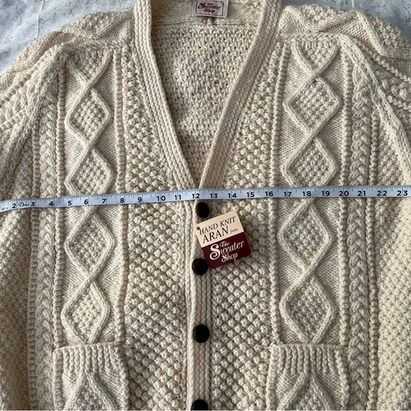 Cream Chunky Knit Cardigan Sweater - Picture 9 of 16